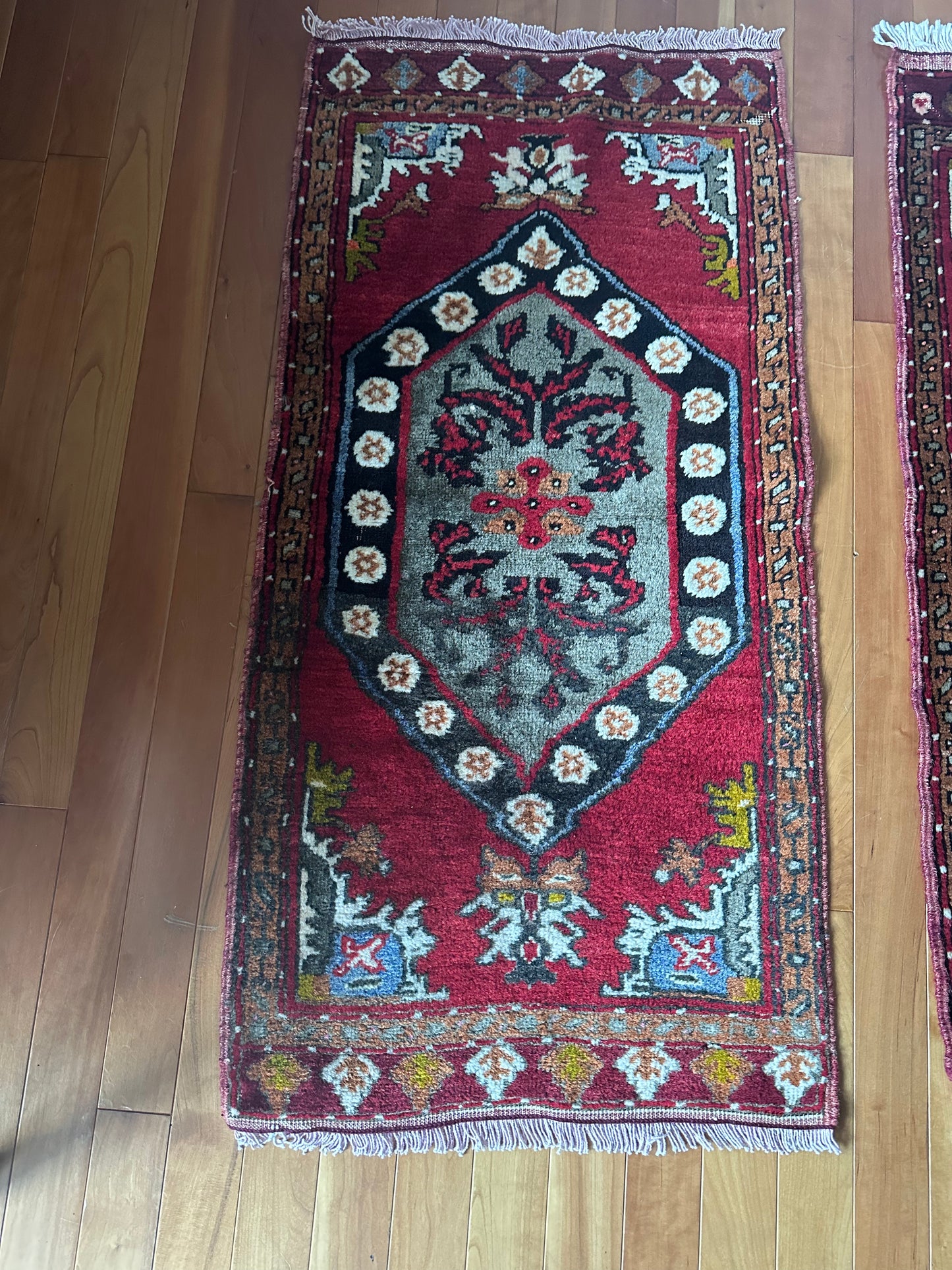 One-of-a-Kind Kirsehir Anatolian Antique Handwoven Rug Pair 2